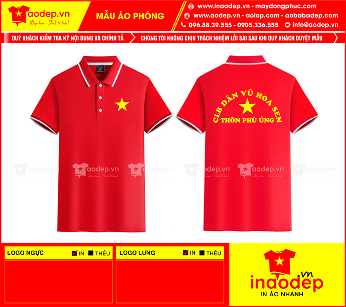 May áo phông CLB Dân vũ Hoa Sen Thôn Phù Ủng