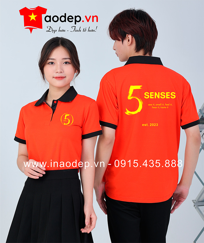 My áo phông cổ bẻ 5 Senses - mẫu 2