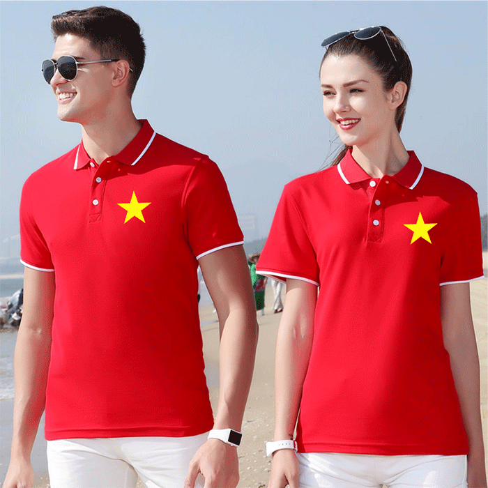 May áo phông đôi cờ đỏ sao vàng