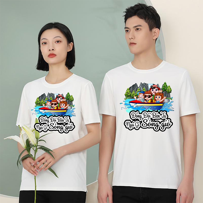 May áo phông cổ tròn Đồng đội bên ta Ngại gì sóng gió