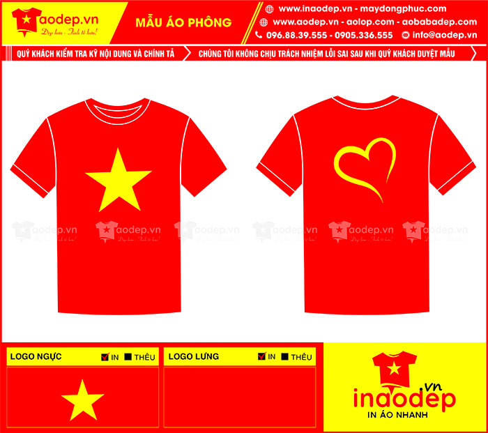 May áo phông cổ tròn hình sao vàng