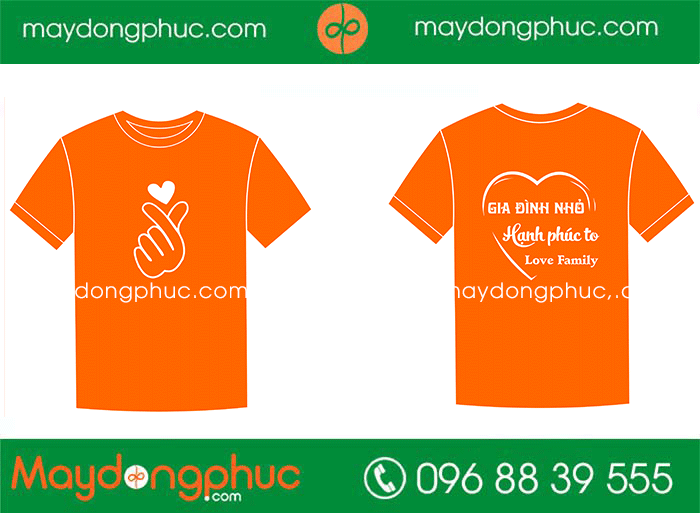 May áo phông cổ tròn màu cam