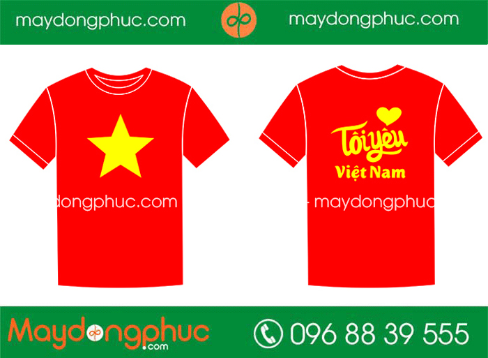 May áo phông cổ tròn Tôi yêu Việt Nam