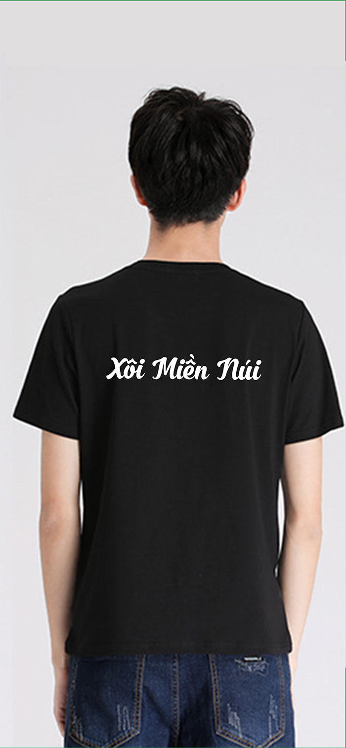 May áo phông cổ tròn Xôi miền núi