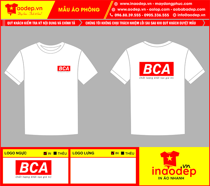 May áo phông Công ty BCA