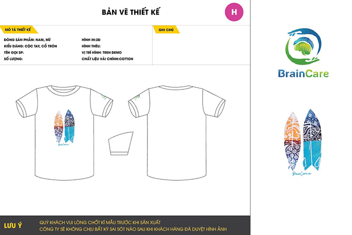 May áo phông Công ty BrainCare