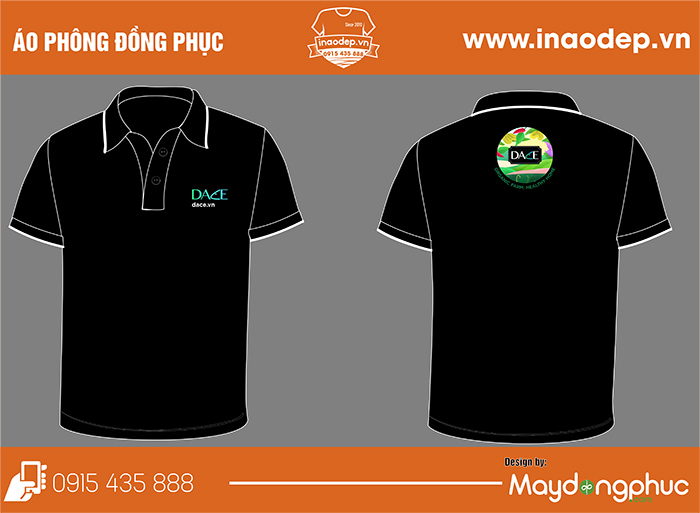 May áo phông màu đen Công ty Dace.vn