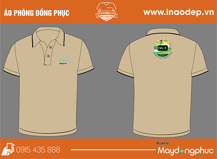 May áo phông màu kem Công ty Dace.vn