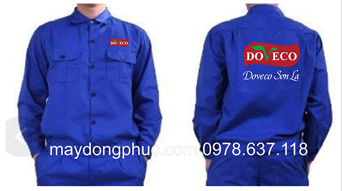 May đồng phục bảo hộ Công ty Doveco Sơn La