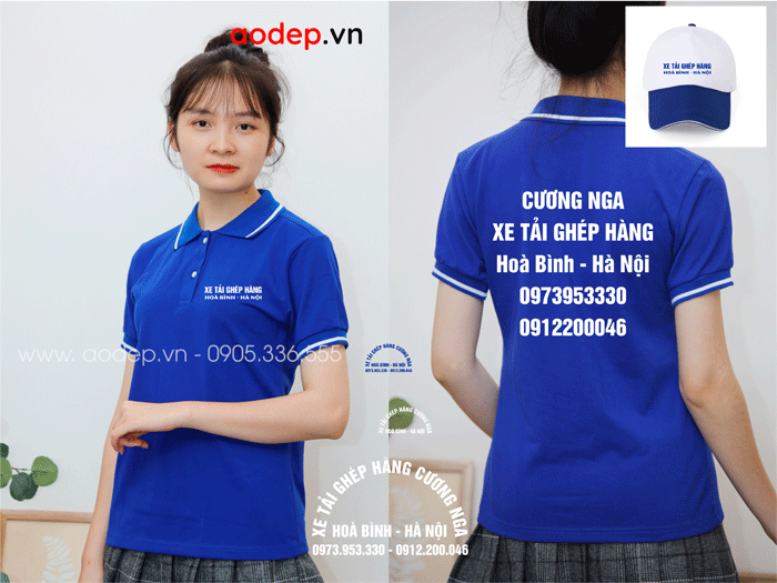 May áo phông Công ty Xe tải ghép hàng Cương Nga