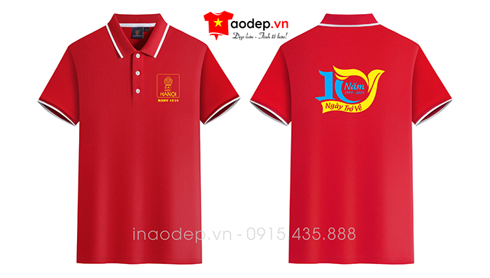 May áo phông màu đỏ Đại học Hà Nội 1C10 – 10 năm Ngày trở về