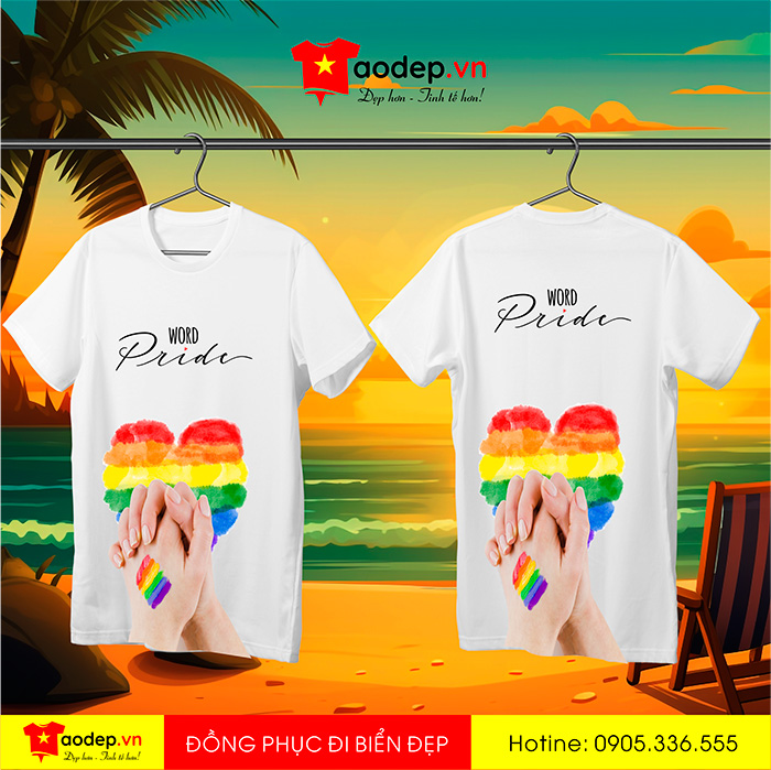 May áo phông đi biển Word Pride