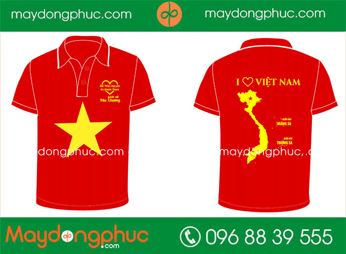 May áo phông Đội thiện nguyện Xã Khánh Thành