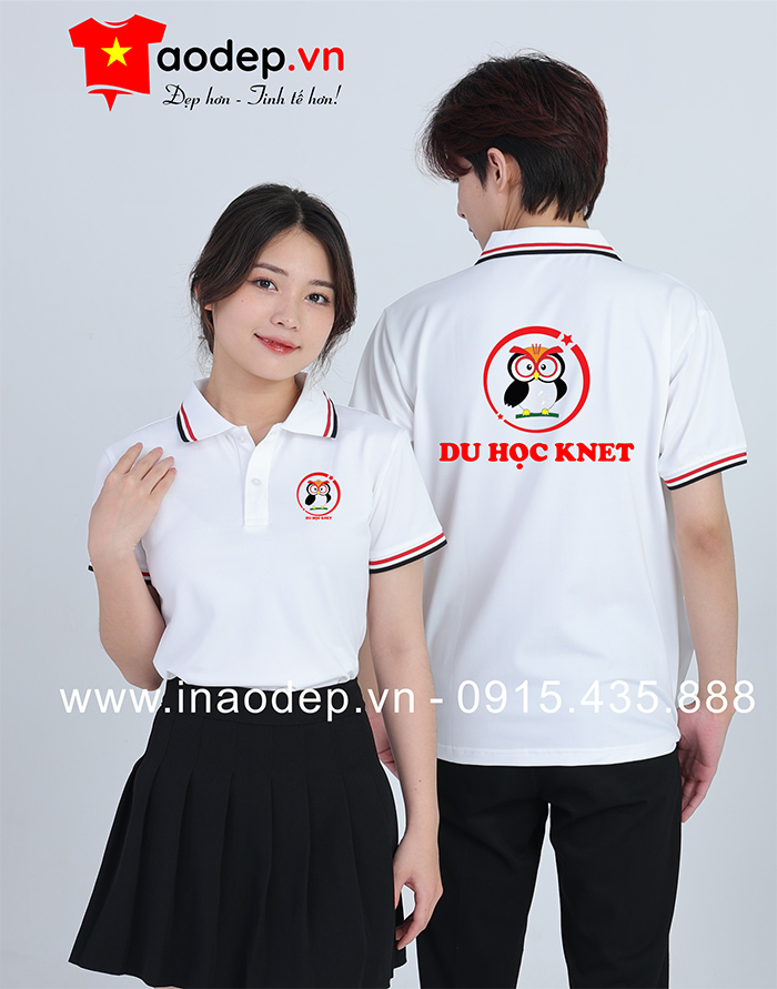 May áo phông đồng phục Du học Knet