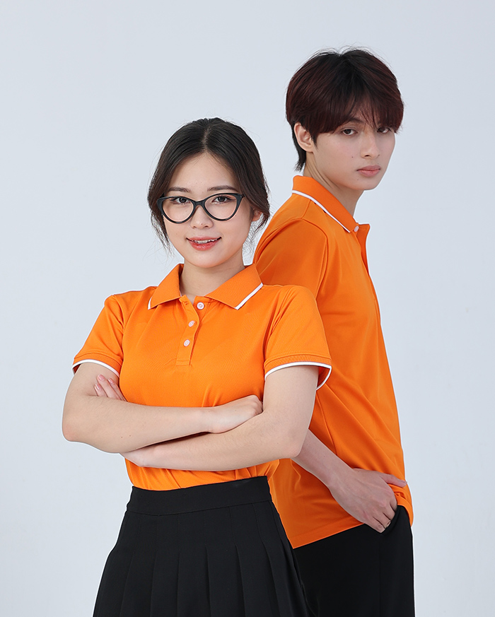 May áo phông đồng phục màu cam