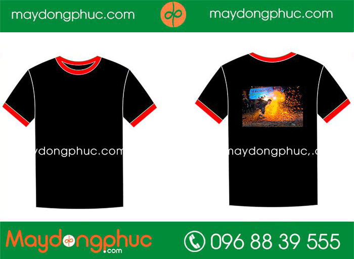 May áo phông đồng phục màu đen