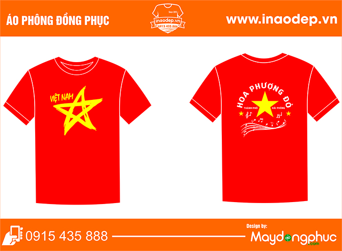 May áo phông Hoa Phượng Đỏ thành phố Hải Phòng