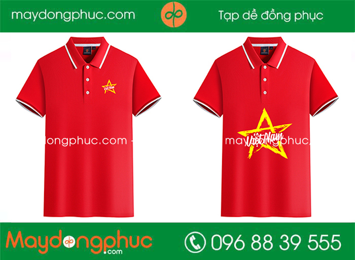 May áo phông màu đỏ chữ Việt Nam
