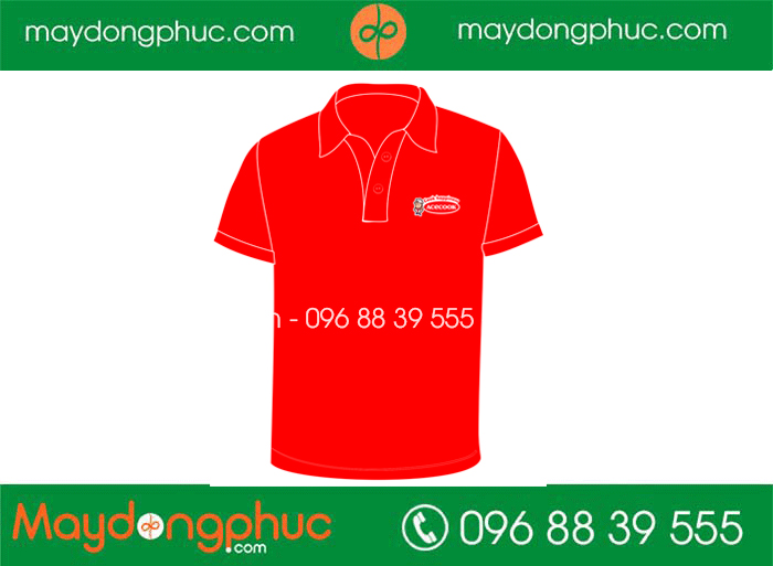 May áo phông màu đỏ Công ty Acecook