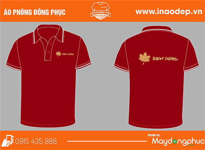May áo phông màu đỏ đô Bạch Dương