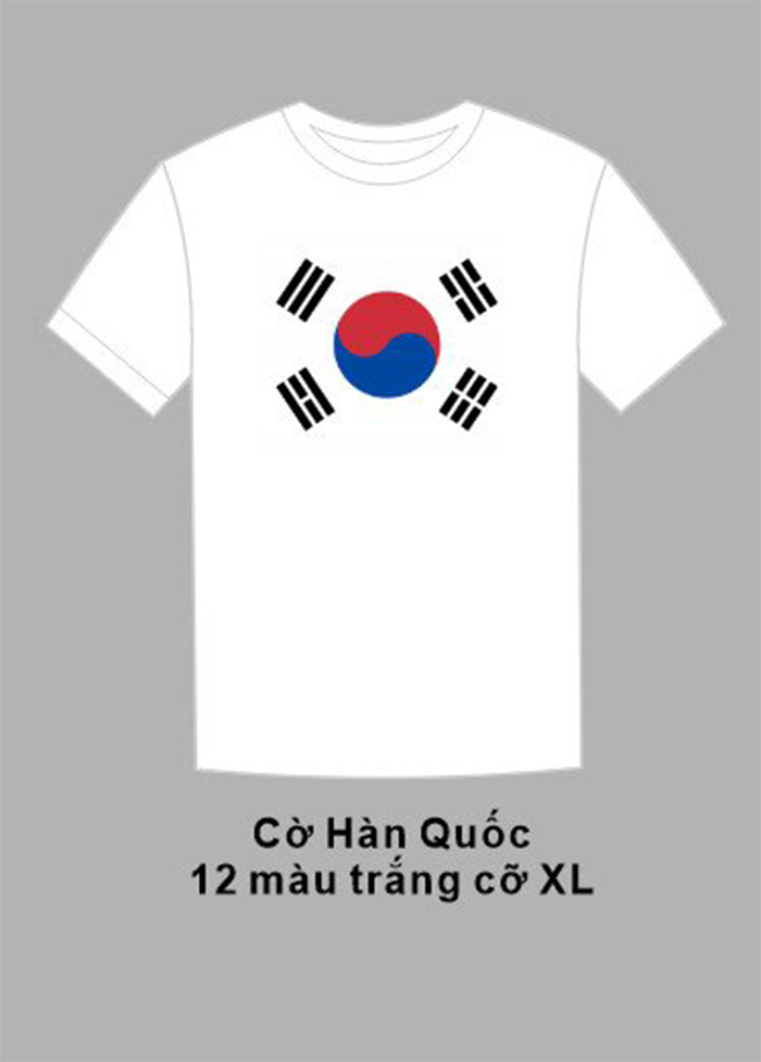 May áo phông màu trắng Cờ Hàn Quốc