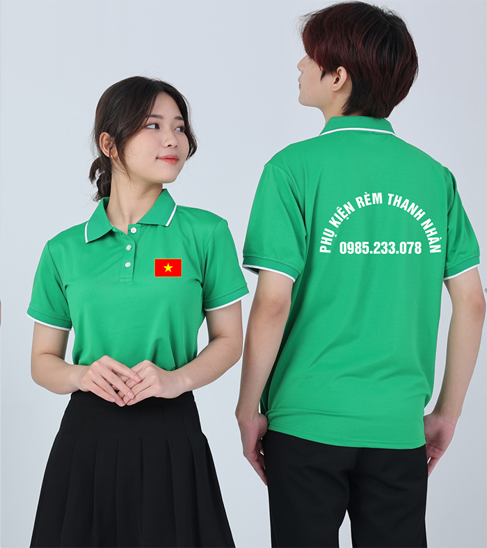 May áo phông màu xanh lá cây Phụ kiện rèm Thanh Nhàn