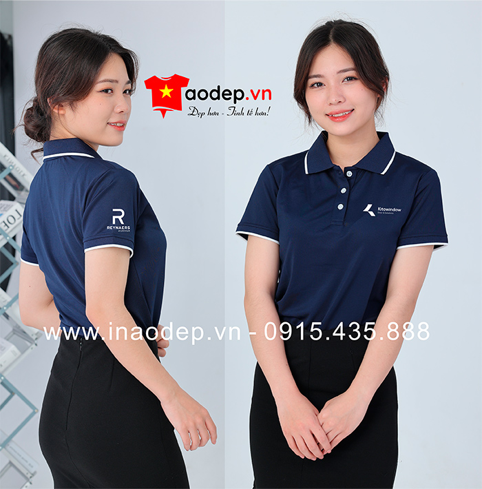 May áo phông màu xanh than Công ty Kitowindow