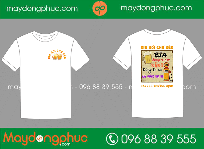 May áo phông Quán Bia hơi Chư Béo