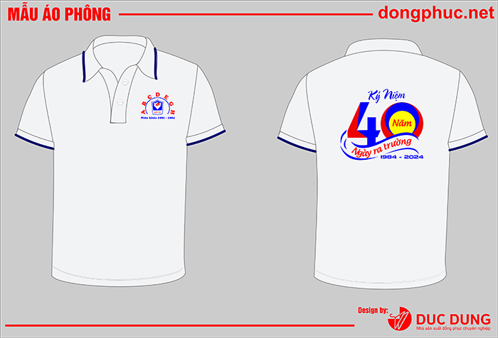 May áo phông màu trắng Trường THPT Giao Thủy niên khóa 1981-1984