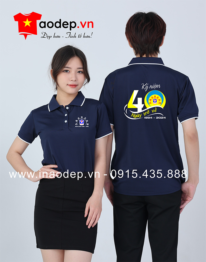 May áo phông Trường THPT Giao Thủy niên khóa 1981-1984 màu tím than