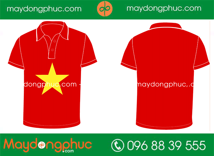 May áo polo hình cờ đỏ sao vàng