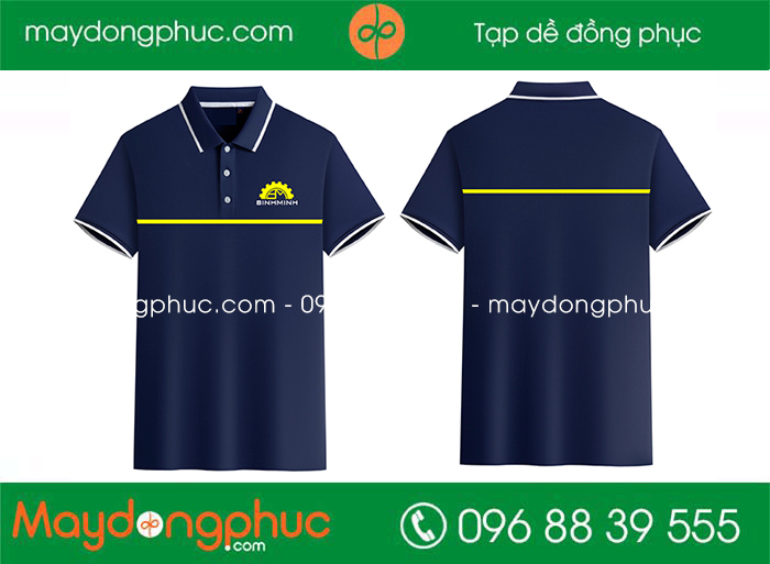 May áo polo màu xanh đen Công ty Bình Minh