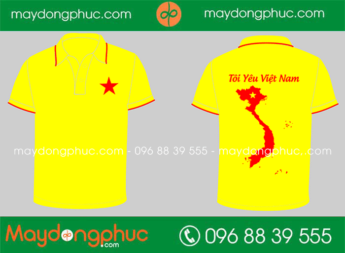 May áo sao màu vàng Tôi yêu Việt Nam
