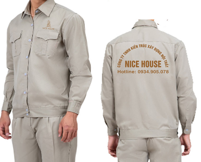 May đồng phục bảo hộ Công ty TNHH Kiến trúc xây dựng nội thất Nice House