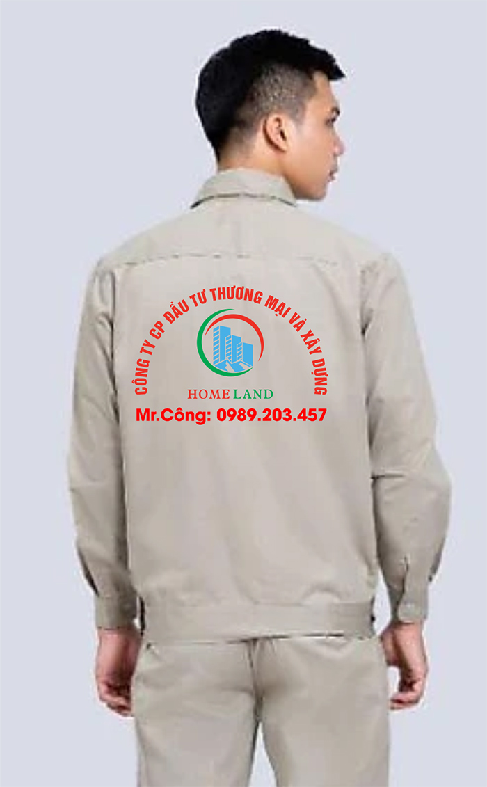 May đồng phục bảo hộ Công ty CP đầu tư thương mại và xây dựng Homeland