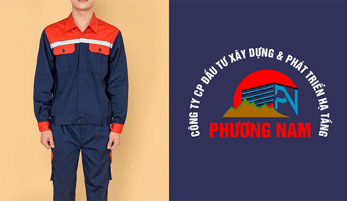 May đồng phục bảo hộ Công ty CP đầu tư xây dựng và phát triển hạ tầng Phương Nam - mẫu 2