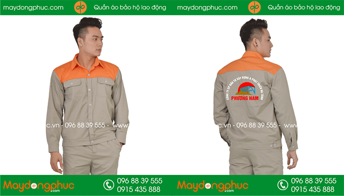 May đồng phục bảo hộ Công ty CP đầu tư xây dựng và phát triển hạ tầng Phương Nam - mẫu 2
