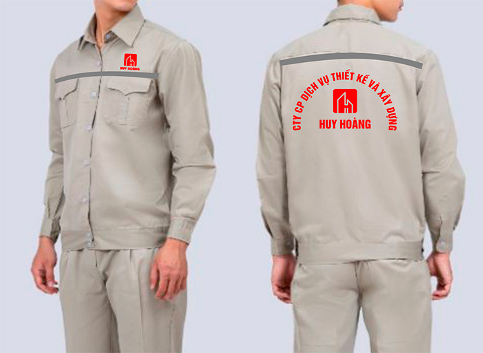 May đồng phục bảo hộ Công ty CP dịch vụ thiết kế và xây dựng Huy Hoàng