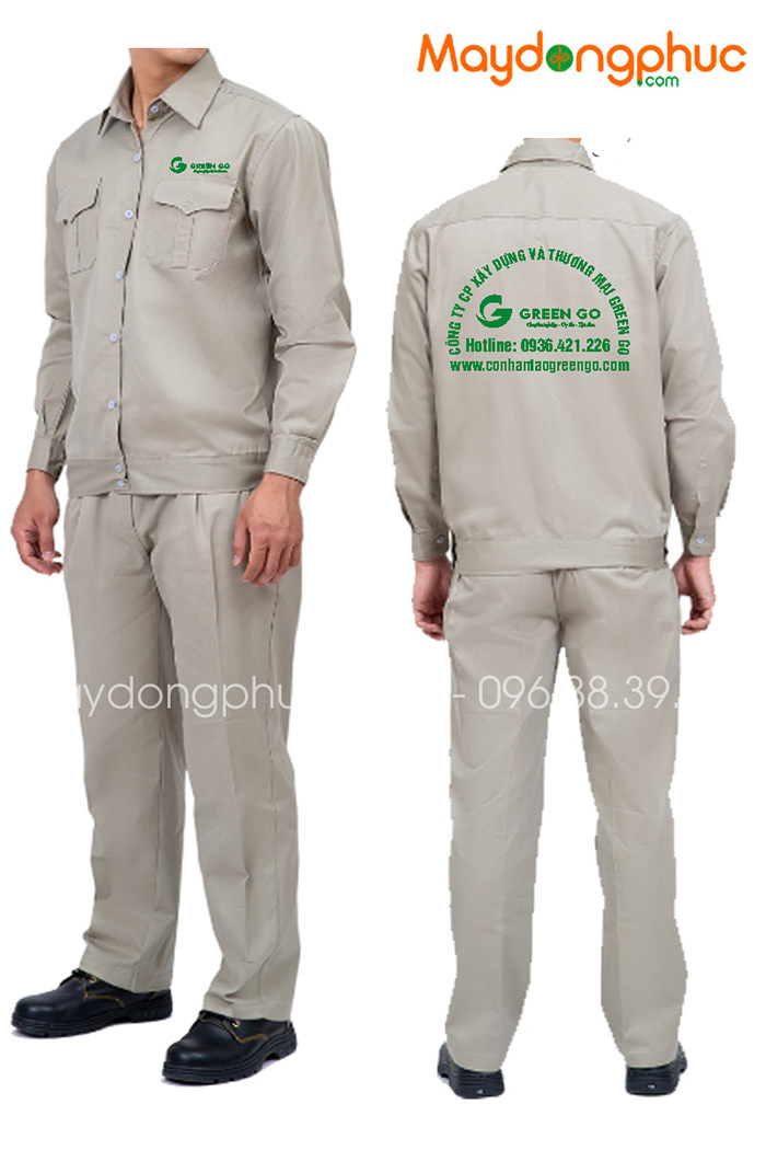 May đồng phục bảo hộ Công ty CP xây dựng và thương mại Green GO