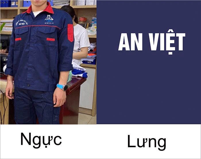 May đồng phục bảo hộ Công ty TNHH Xây lắp An Việt - mẫu 2