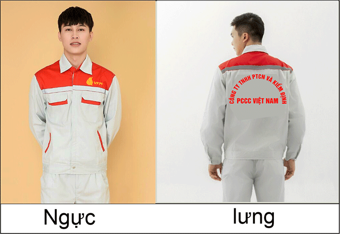 May đồng phục bảo hộ Công ty TNHH PTCH và kiểm định PCCC Việt Nam