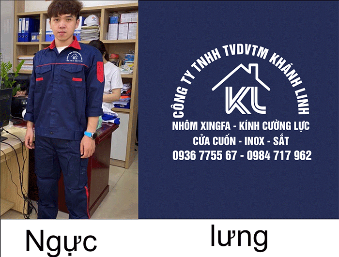 May đồng phục bảo hộ Công ty TNHH TVDVTM Khánh Linh