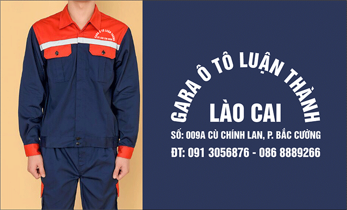 May đồng phục bảo hộ Gara ô tô Luận Thành Lào Cai
