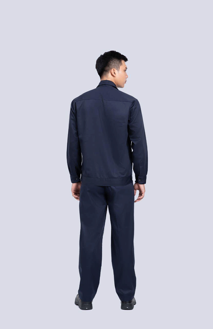 May đồng phục bảo hộ màu xanh đen