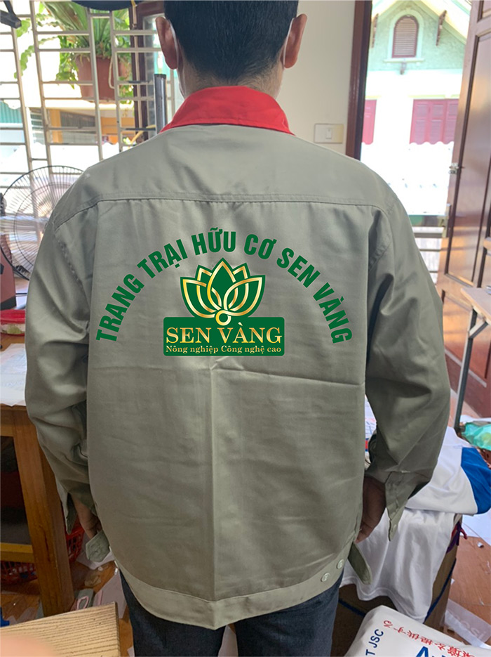 May đồng phục bảo hộ Trang trại hữu cơ Sen vàng