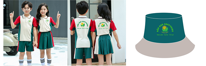 May đồng phục trẻ em Trường mầm non HappyKids