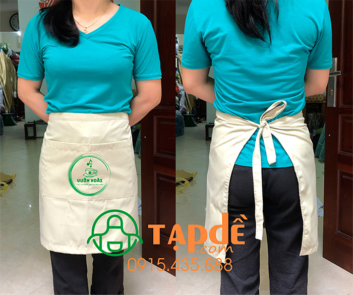 May tạp dề dáng ngắn Quán Cafe Vườn Xoài