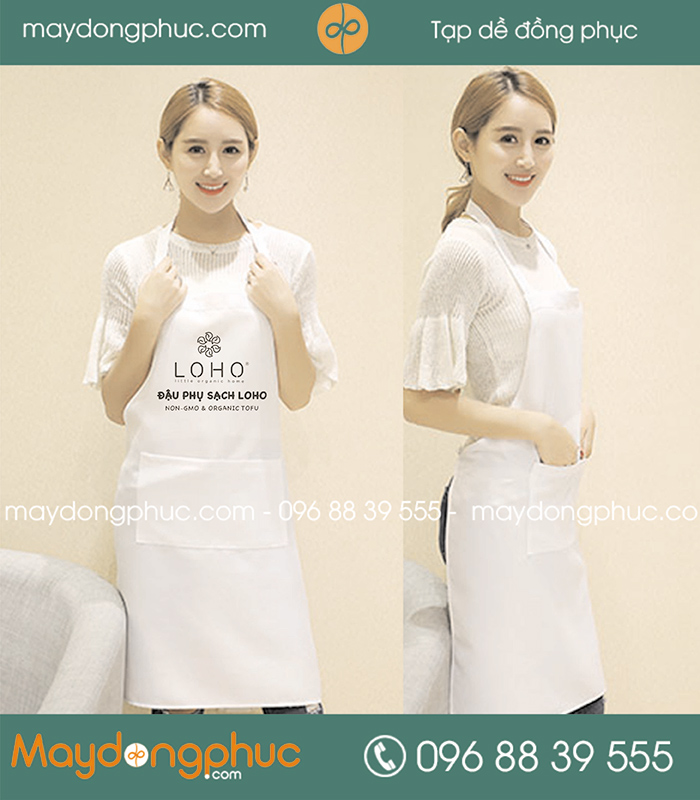 May tạp dề đồng phục Đậu phụ sạch Loho