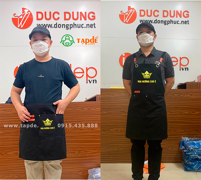 May tạp dề màu đen Quán Vua Nướng Chú Ề