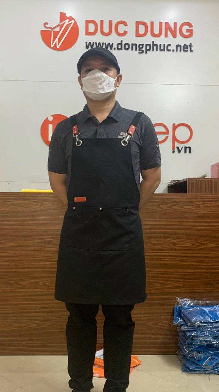 May tạp dề mẫu mới màu đen